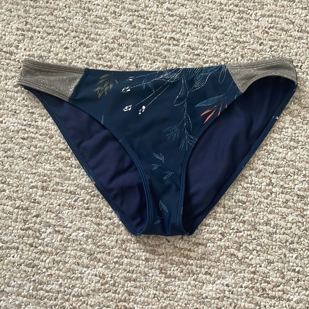 Roxy Blue Tropical Print Swimsuit Bottom